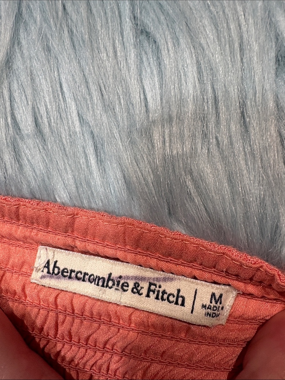 Abercrombie & Fitch Cottagecore Cinched Tie Front Ruffle Hem Coral Midi Dress - Picture 2 of 8